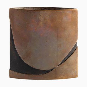 Vintage Italian Square Vase in Bronze by Esa Fedrigolli, 1970
