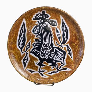 Vintage Glazed Ceramic Dish by Jean Lurçat, 1950