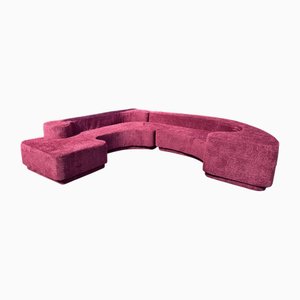 Vintage Lara Modular Sofa in Burgundy Bouclé by Roberto Pamio for Stilwood, 1970s