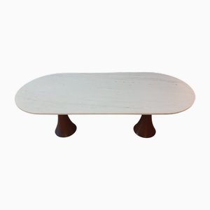 Table Modèle 302 Vintage avec Plateau en Marbre par Angelo Mangiarotti pour Bernini, 1950s