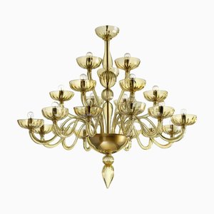 Moderner riesiger Champagner Murano Glas Kronleuchter von Simoeng