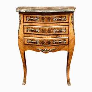 French Baroque Side Table with Natural Stone Top