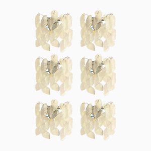 Transparent Ricci Murano Glass Wall Sconces by Simoeng, Set of 6