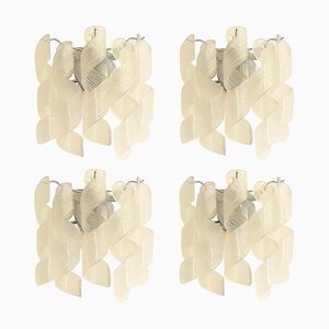 Transparent Ricci Murano Glass Wall Sconces by Simoeng, Set of 4
