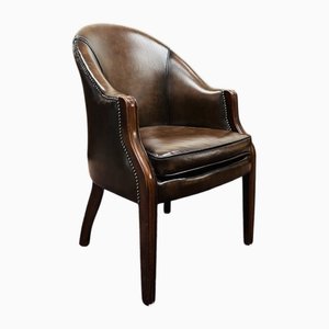 Brown Chesterfield Tub Office Chair