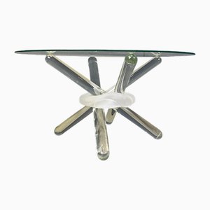 Mesa de centro Arlequin de cristal de Murano de Maurice Barilone, años 80
