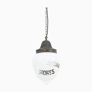 Große 2-farbige Hängelampe aus Opalglas, 1890er