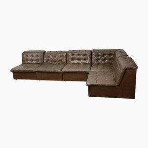 Modulares Vintage Ledersofa mit Patchwork, 1970er