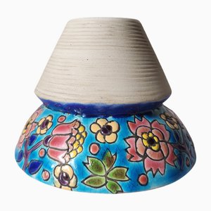 Antiker französischer Emaille Streichholz Topf von Longwy, 1890er