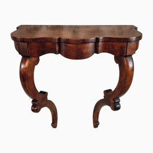 French Napoleon III Wall Console Table in Mahogany, 1800s
