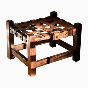 Brutalistischer Fußhocker aus Brasilianischem Teak & Akazienholz im Stil von Rodrigues & Percival Lafer, 1970er