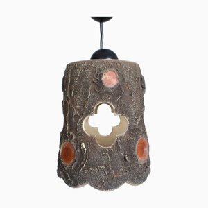 Brutalist Ceramic Pendant Light from Vallauris, France, 1950s