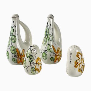 Set olio, aceto, sale e pepe, Italia, anni '50, set di 4