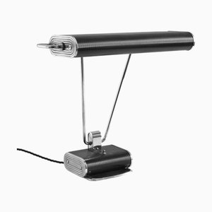 French Art Deco Black and Chrome Table Lamp by Eileen Gray for Jumo, 1940s