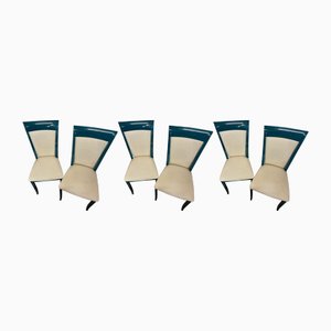 Art Deco Green Lacquered Chairs from Gebrüder Thonet Vienna GmbH, 1980s, Set of 6
