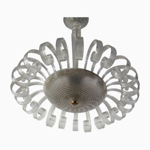 Lampe à Suspension en Verre Murano de Barovier & Toso, 1950s
