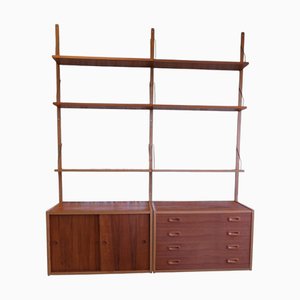 Danish Wall-Mounted Shelving System in Teak, 1960s