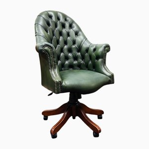 English Green Chesterfield Director Chair