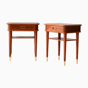 Scandinavian Bedside Tables in Mahogany, 1940s, Set of 2