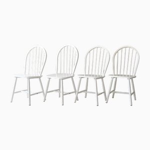 Scandinavian Chairs in White, 1960s, Set of 4