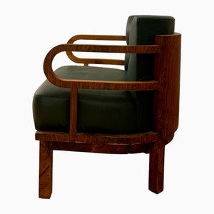 Art Deco Leather Chair, 1920s