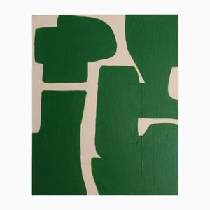 Bodasca, Composition Abstraite Verte Organique, 2025, Acrylique sur Toile