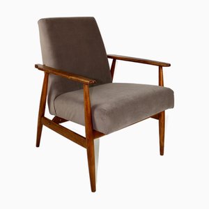 Silla Fox Lis de terciopelo marrón claro, años 70