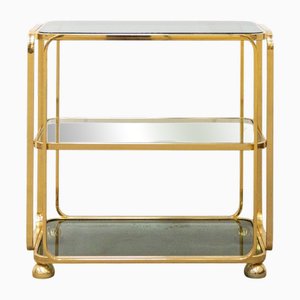 Carrello bar in ottone dorato di Allegri, Italia, anni '60