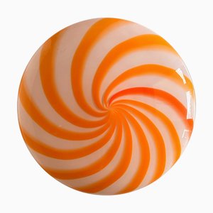 Italian Clear Amber Swirls Wall Sconce in Murano Glass by Simoeng