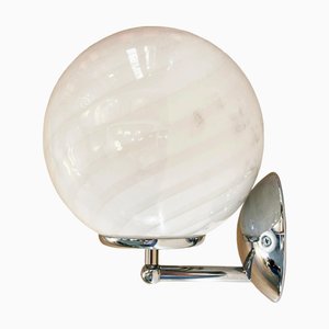 Milky-White Swirl Murano Glass Wall Sconce by Simoeng
