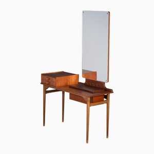 Teak Vanity Table with Mirror and Storage, Denmark, 1960s