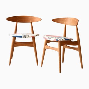 Set of CH33 Chairs by Hans J. Wegner for Carl Hansen & Søn, 1950s