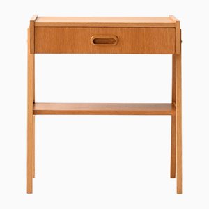 Scandinavian Teak Bedside Table with Geometric Design, 1960s