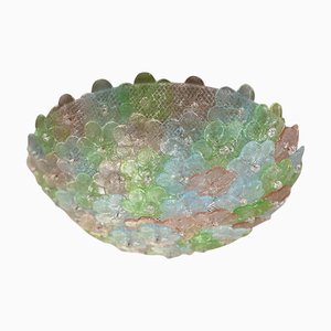 Venetian Flowers Flush Mount in Murano Glass by Simoeng