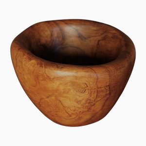 Scodella in legno di ulivo nello stile di Alexandre Noll, anni '70