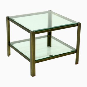 Table Basse à 2 Niveaux en Laiton Moulé, 1970s