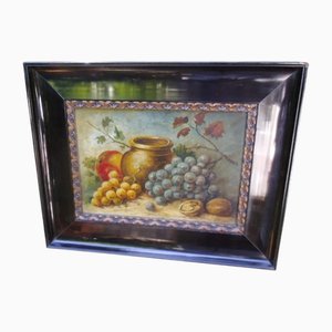 Still Life with Grapes, 1890s-1910s, Oil Painting, Framed