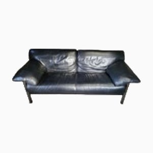 Divano Pause in pelle nera di Pierluigi Cerri per Poltrona Frau, Italia, anni '90