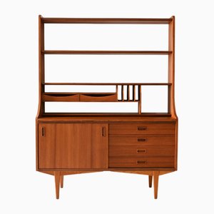 Skandinavisches Vintage Bücherregal mit Sideboard, 1950er