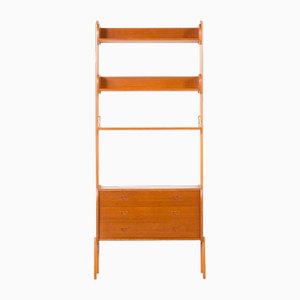 Modernes skandinavisches Mid-Century Wandregal aus Teak, 1960er
