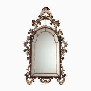 Specchio Rococò in legno laccato e dipinto