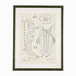 Remo Brindisi, Sketch for the Aida, 1974, dessin au fusain