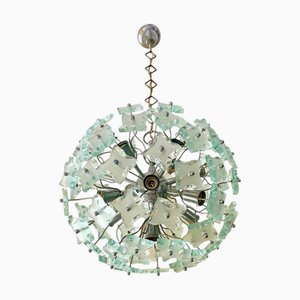 Sputnik Cut-Glass 13-Bulb Chandelier attributed to Fontana Arte, 1960s