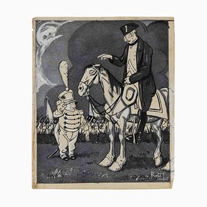 Gabriele Galantara, The General, Mixed Media Drawing, 1909