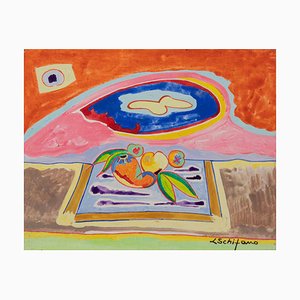 Luciano Schifano, Still Life with Pear, Oil Painting, 1988