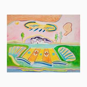 Luciano Schifano, Cottage, Oil Painting, 1987