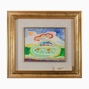 Luciano Schifano, Landscape, Oil Painting, 1980s