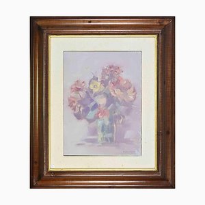 Sigfrido Oliva, Still Life, Oil Painting, 1980s, Framed