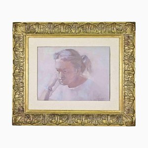 Sigfrido Oliva, Portrait, Oil Painting, 1980s, Framed