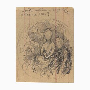 Luigi Galli, Figures, Pencil Drawing, Late 19th Century